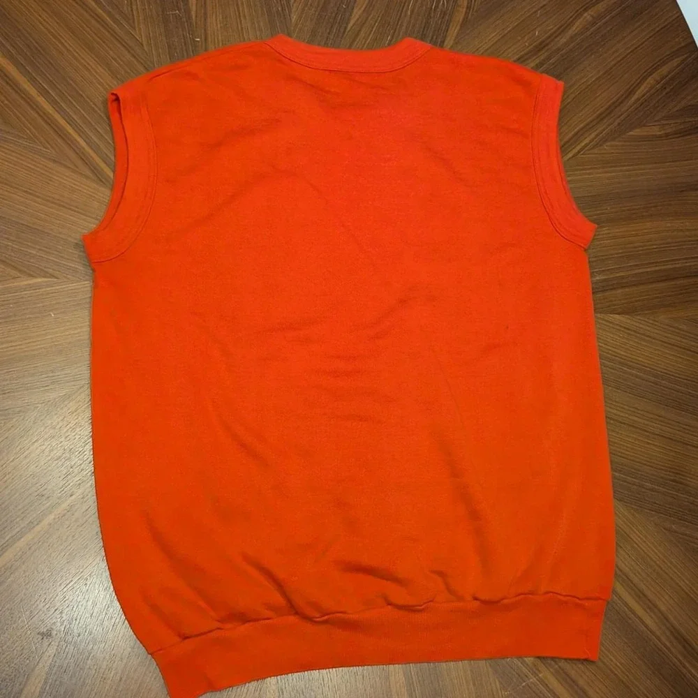 Vintage Japanese Graphic Tank Top Women Red Good Sunburst Kanji Sleeveless M